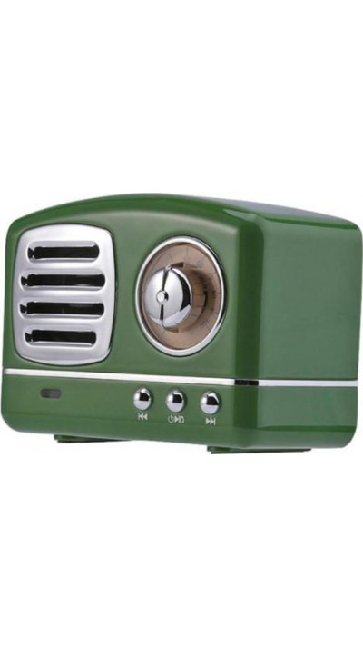 Haut-parleur Vintage sans fil Bluetooth Retro 60s Look Radio/AUX/SD - Vert