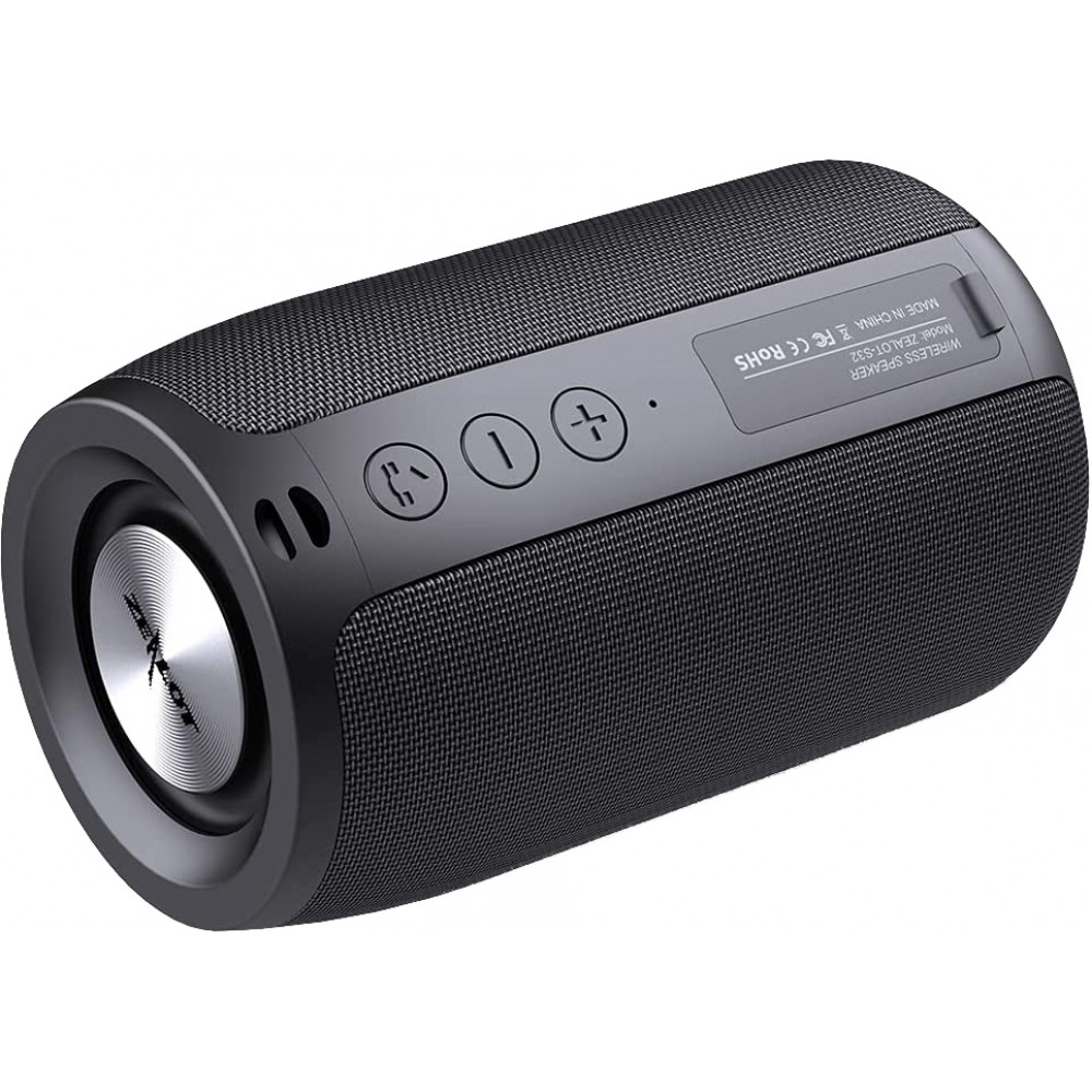 Zealot S32 Outdoor Bluetooth Lautsprecher - Kompakter Speaker inkl. Mikrofon/AUX 3.5mm/BT5.0 - Noir