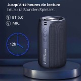 Zealot S32 Outdoor Bluetooth Speaker - Haut-parleur compact incl. microphone/AUX 3.5mm/BT5.0 - Noir