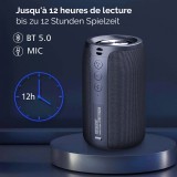 Zealot S32 Outdoor Bluetooth Lautsprecher - Kompakter Speaker inkl. Mikrofon/AUX 3.5mm/BT5.0 - Noir