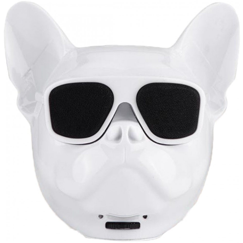 Enceinte Bulldog Party tête de chien Bluetooth 4.1 haut-parleur incl. connecteur AUX - Blanc