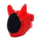 Enceinte Bulldog Party tête de chien Bluetooth 4.1 haut-parleur incl. connecteur AUX - Rouge