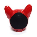 Enceinte Bulldog Party tête de chien Bluetooth 4.1 haut-parleur incl. connecteur AUX - Rouge