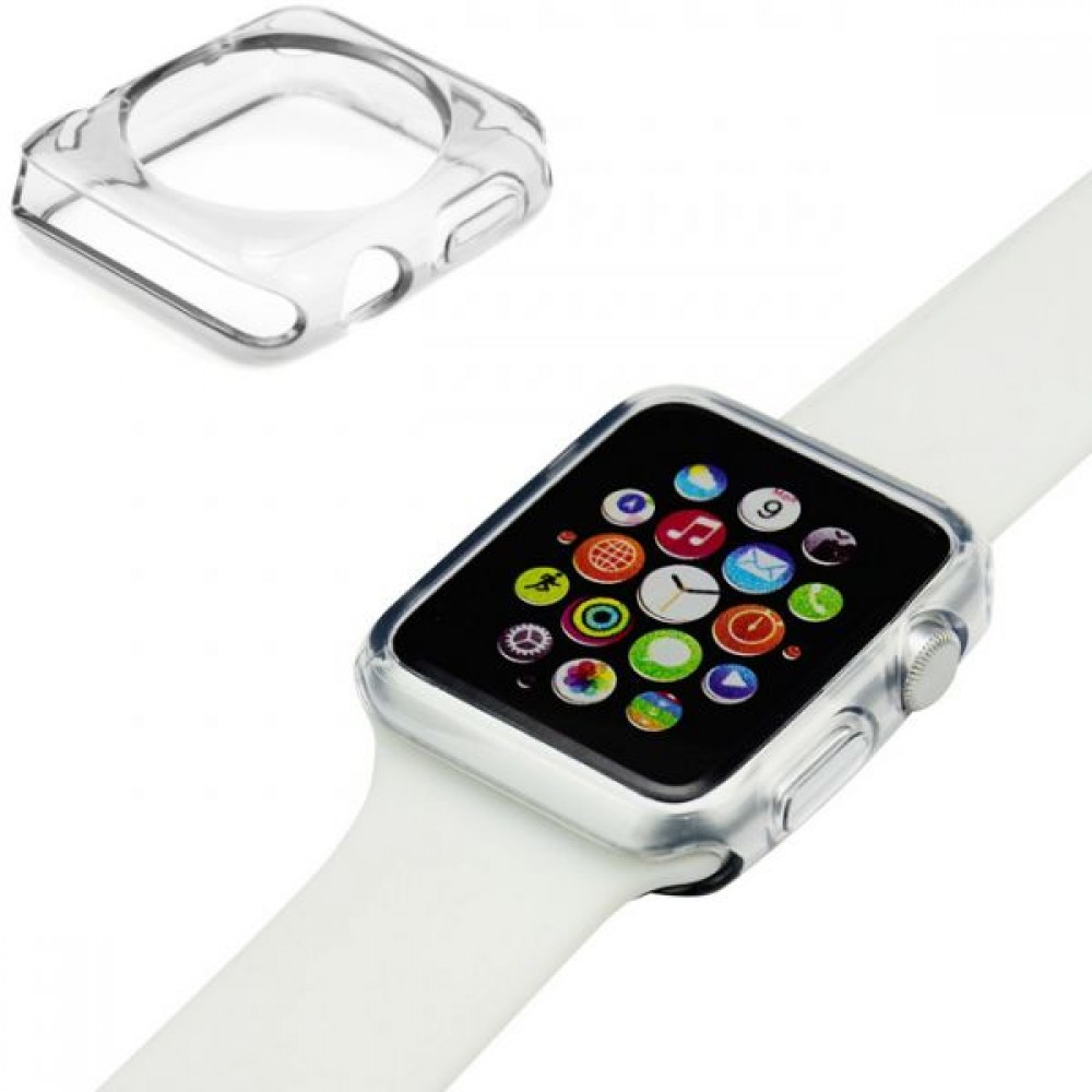 Hülle Apple Watch 38mm - Gummi Transparent Silikon Gel Simple Super Clear flexibel