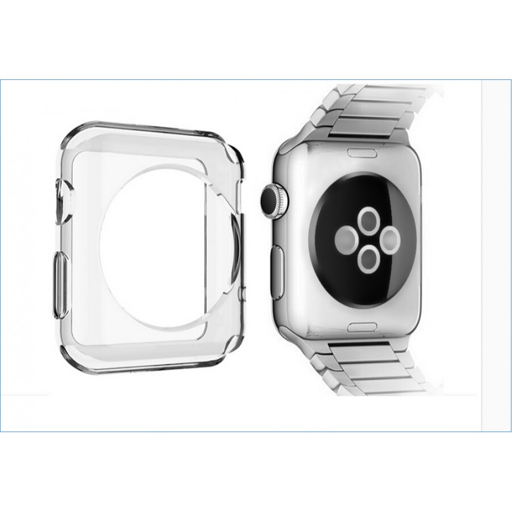 Hülle Apple Watch 38mm - Gummi Transparent Silikon Gel Simple Super Clear flexibel