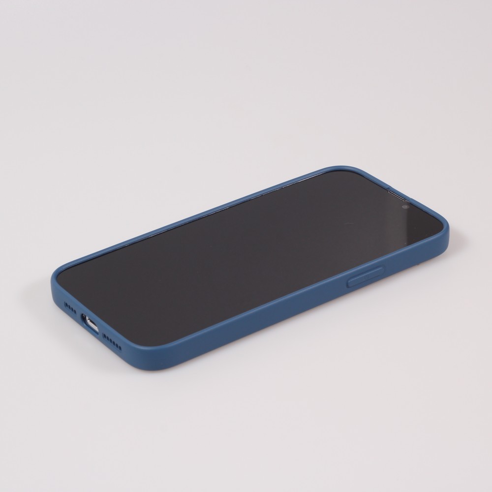 Housse iPhone 13 - Coque en silicone souple avec MagSafe et protection pour caméra - Bleu foncé