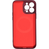 Housse iPhone 13 - Coque en silicone souple avec MagSafe et protection pour caméra - Bordeaux