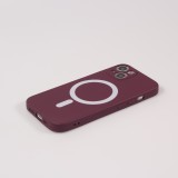 Housse iPhone 13 - Coque en silicone souple avec MagSafe et protection pour caméra - Bordeaux