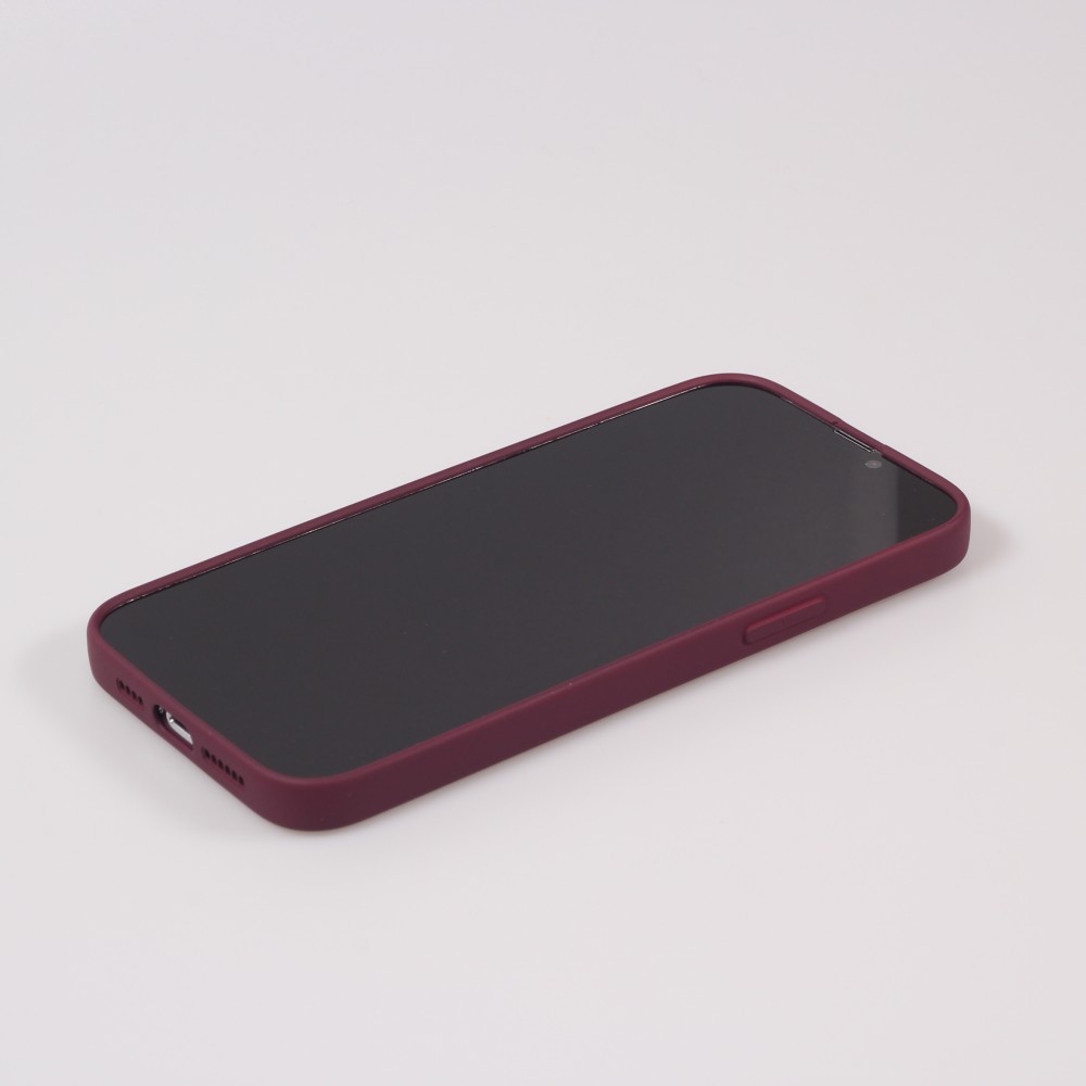 Housse iPhone 13 - Coque en silicone souple avec MagSafe et protection pour caméra - Bordeaux