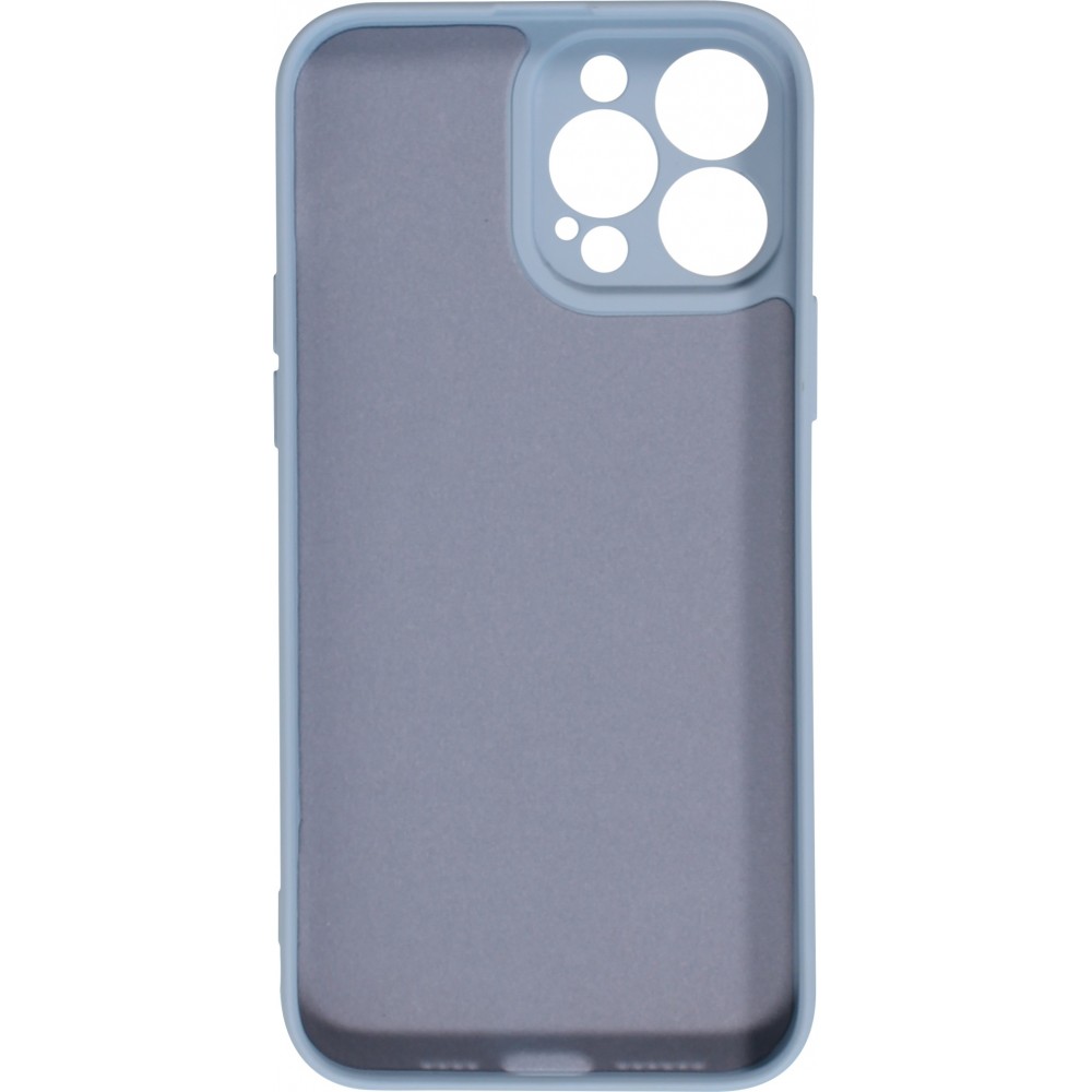 iPhone 13 Case Hülle - Soft-Shell silikon cover mit MagSafe und Kameraschutz - Blau - Grau