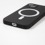 Housse iPhone 13 - Coque en silicone souple avec MagSafe et protection pour caméra - Noir