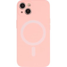 Housse iPhone 13 - Coque en silicone souple avec MagSafe et protection pour caméra - Rose