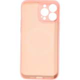 Housse iPhone 13 - Coque en silicone souple avec MagSafe et protection pour caméra - Rose