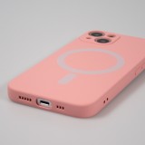 iPhone 13 Case Hülle - Soft-Shell silikon cover mit MagSafe und Kameraschutz - Rosa