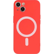 Housse iPhone 13 - Coque en silicone souple avec MagSafe et protection pour caméra - Rouge