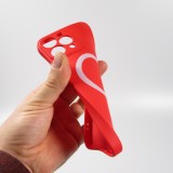 iPhone 13 Case Hülle - Soft-Shell silikon cover mit MagSafe und Kameraschutz - Rot