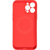 Housse iPhone 13 - Coque en silicone souple avec MagSafe et protection pour caméra - Rouge