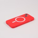 iPhone 13 Case Hülle - Soft-Shell silikon cover mit MagSafe und Kameraschutz - Rot