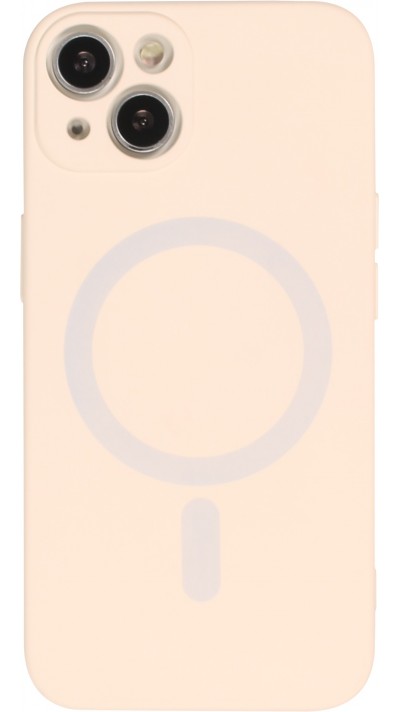 Housse iPhone 13 - Coque en silicone souple avec MagSafe et protection pour caméra - Vanille