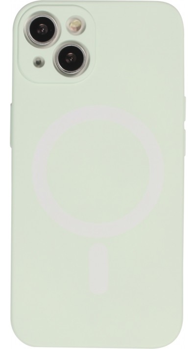 iPhone 13 Case Hülle - Soft-Shell silikon cover mit MagSafe und Kameraschutz - Hellgrün