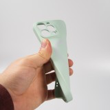 Housse iPhone 13 - Coque en silicone souple avec MagSafe et protection pour caméra - Vert clair