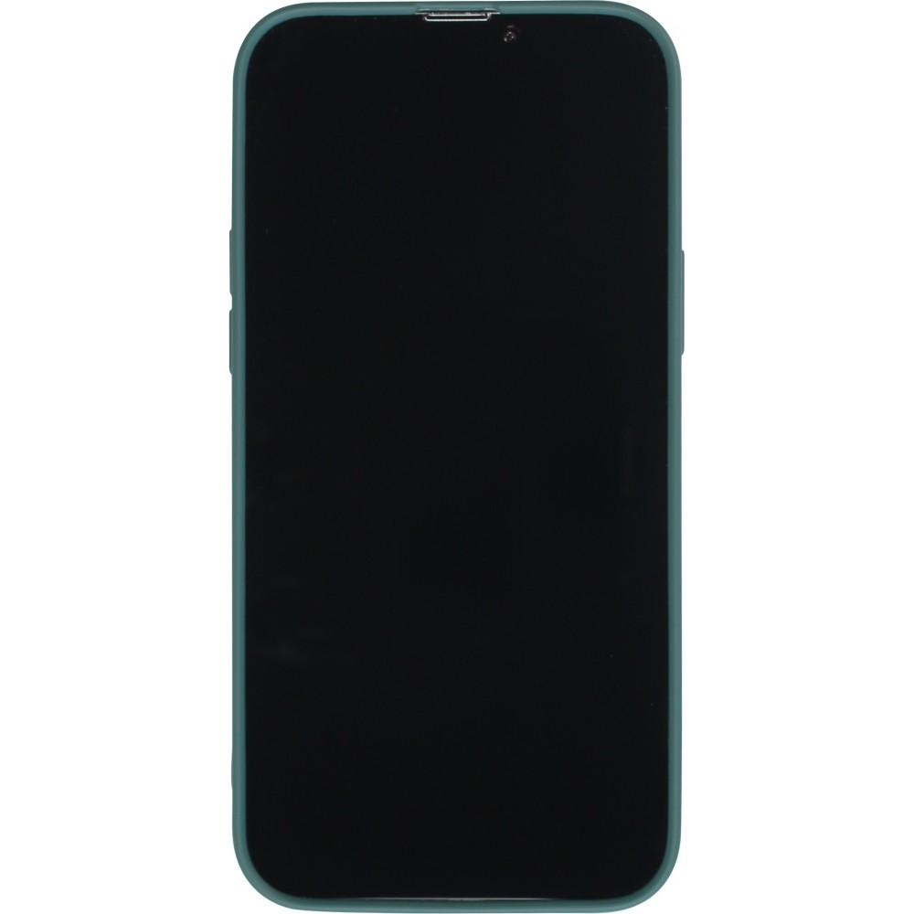 Housse iPhone 13 - Coque en silicone souple avec MagSafe et protection pour caméra - Vert foncé