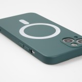 iPhone 13 Case Hülle - Soft-Shell silikon cover mit MagSafe und Kameraschutz - Dunkelgrün