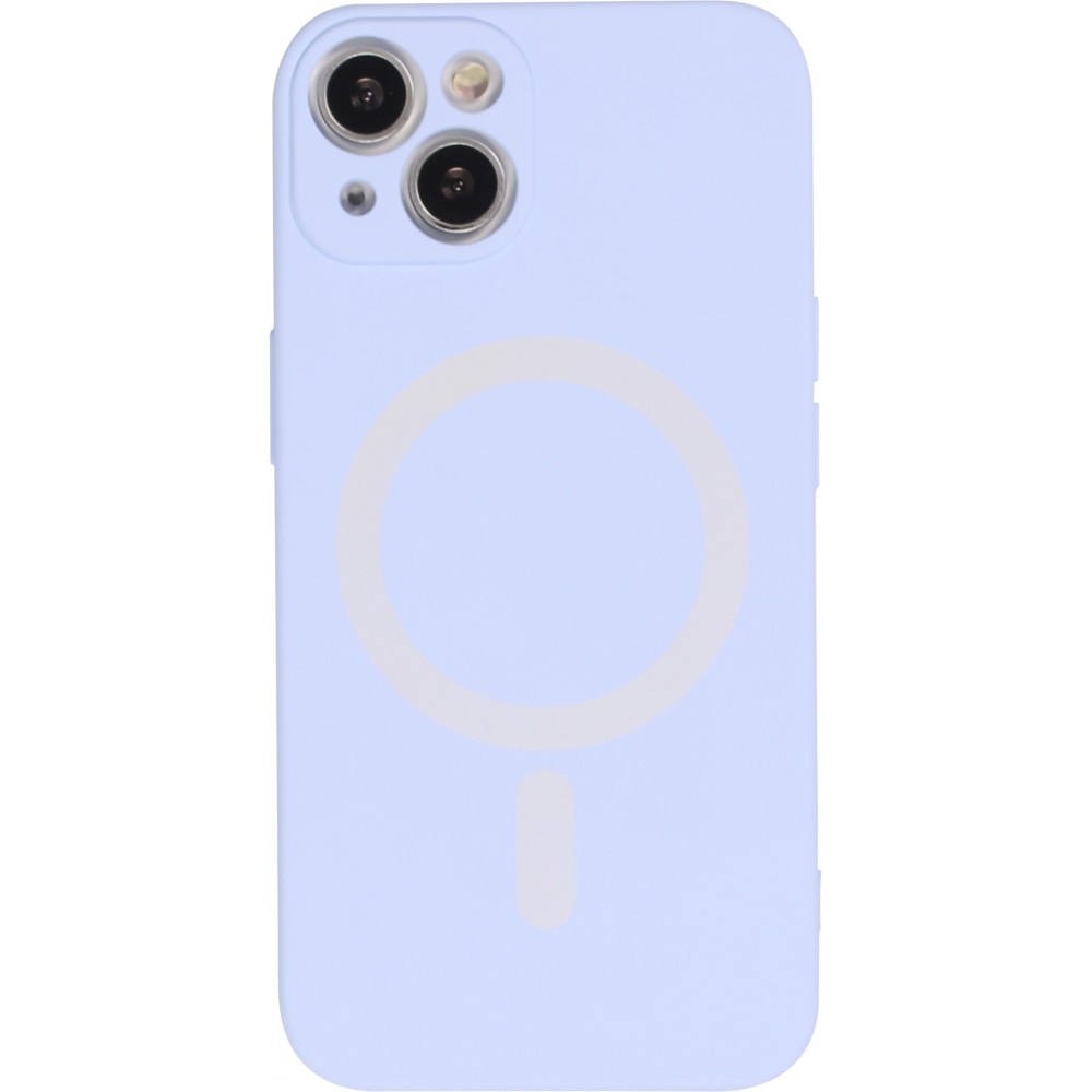 iPhone 13 Case Hülle - Soft-Shell silikon cover mit MagSafe und Kameraschutz - Hell- Violett