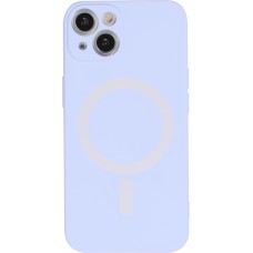 Housse iPhone 13 - Coque en silicone souple avec MagSafe et protection pour caméra - Violet clair