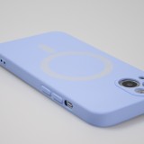 Housse iPhone 13 - Coque en silicone souple avec MagSafe et protection pour caméra - Violet clair