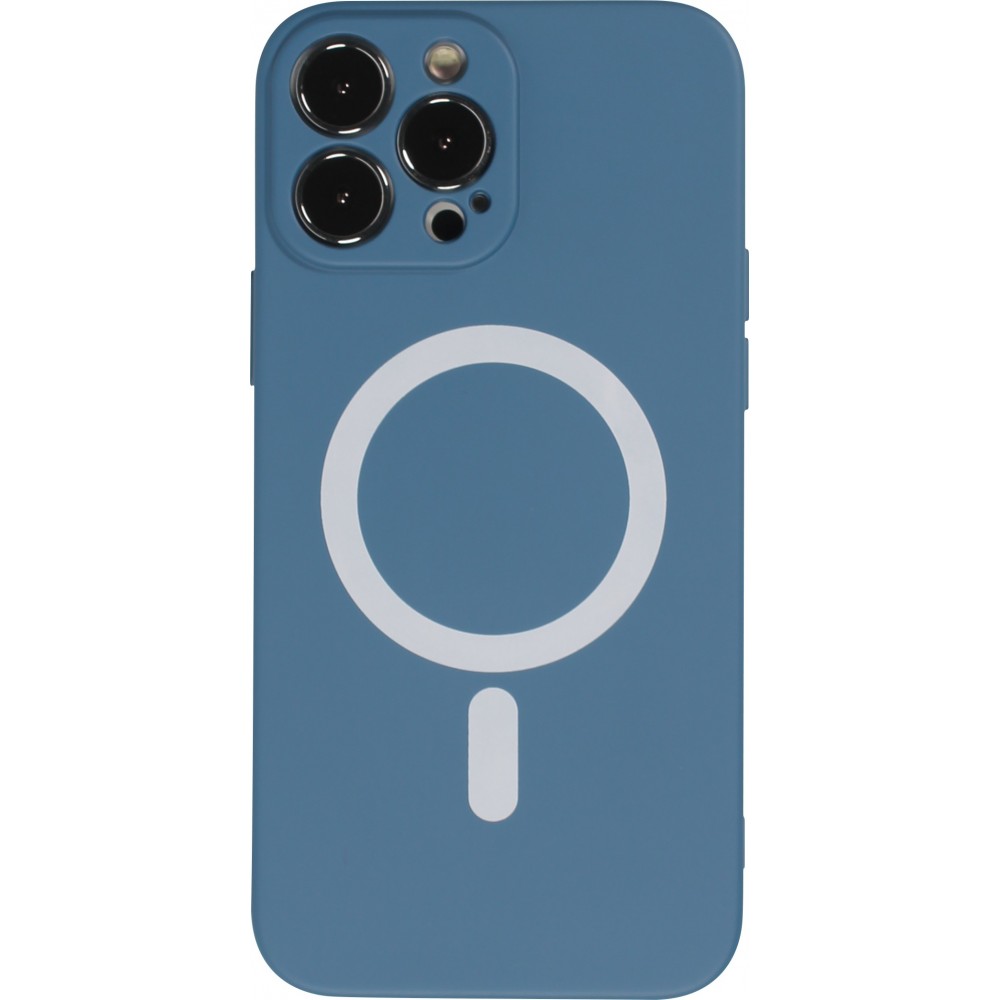 iPhone 13 Pro Max Case Hülle - Soft-Shell silikon cover mit MagSafe und Kameraschutz - Blau