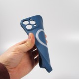 Housse iPhone 13 Pro - Coque en silicone souple avec MagSafe et protection pour caméra - Bleu