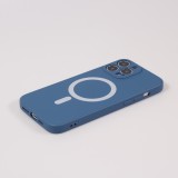 Housse iPhone 13 Pro - Coque en silicone souple avec MagSafe et protection pour caméra - Bleu
