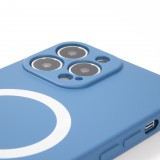 Housse iPhone 13 Pro - Coque en silicone souple avec MagSafe et protection pour caméra - Bleu