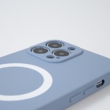 iPhone 13 Pro Max Case Hülle - Soft-Shell silikon cover mit MagSafe und Kameraschutz - Blau - Grau