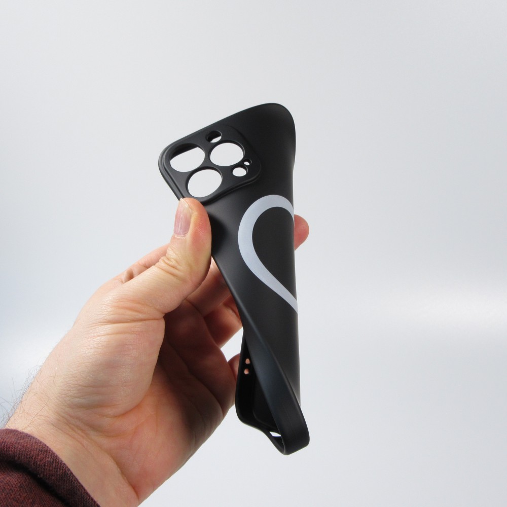 Housse iPhone 13 Pro Max - Coque en silicone souple avec MagSafe et protection pour caméra - Noir