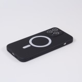 Housse iPhone 13 Pro - Coque en silicone souple avec MagSafe et protection pour caméra - Noir