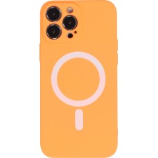 Housse iPhone 13 Pro Max - Coque en silicone souple avec MagSafe et protection pour caméra - Orange