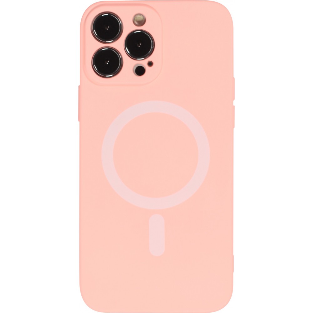 iPhone 13 Pro Max Case Hülle - Soft-Shell silikon cover mit MagSafe und Kameraschutz - Rosa
