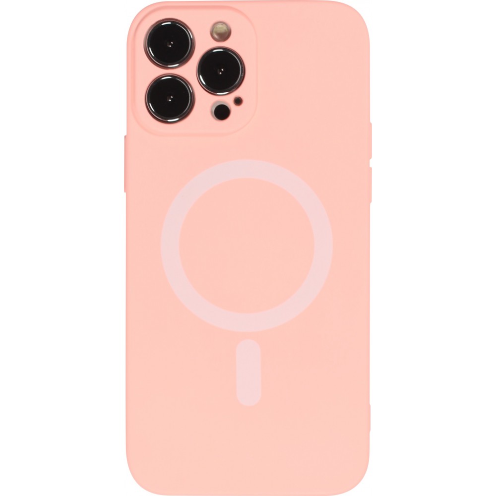 iPhone 13 Pro Case Hülle - Soft-Shell silikon cover mit MagSafe und Kameraschutz - Rosa