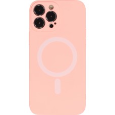 Housse iPhone 13 Pro Max - Coque en silicone souple avec MagSafe et protection pour caméra - Rose