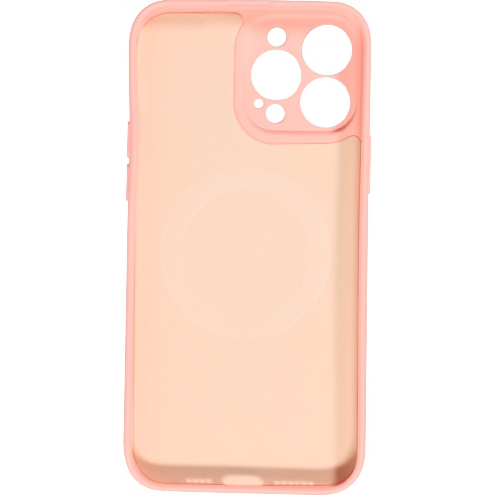 iPhone 13 Pro Max Case Hülle - Soft-Shell silikon cover mit MagSafe und Kameraschutz - Rosa