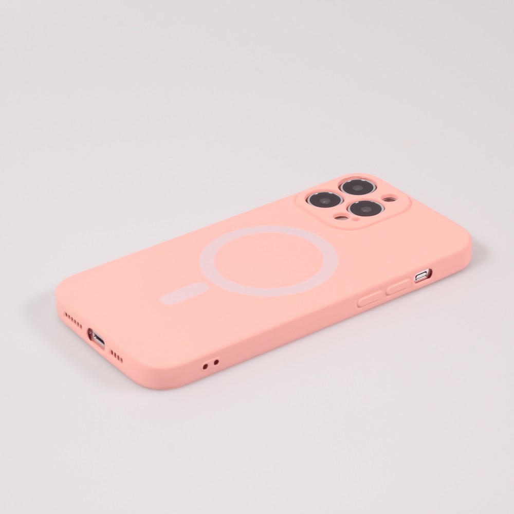 iPhone 13 Pro Case Hülle - Soft-Shell silikon cover mit MagSafe und Kameraschutz - Rosa
