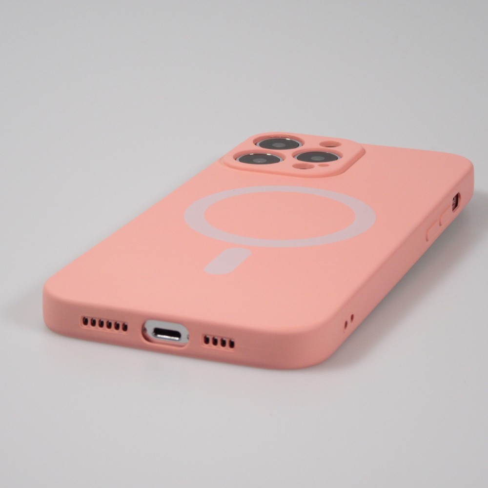 iPhone 13 Pro Case Hülle - Soft-Shell silikon cover mit MagSafe und Kameraschutz - Rosa