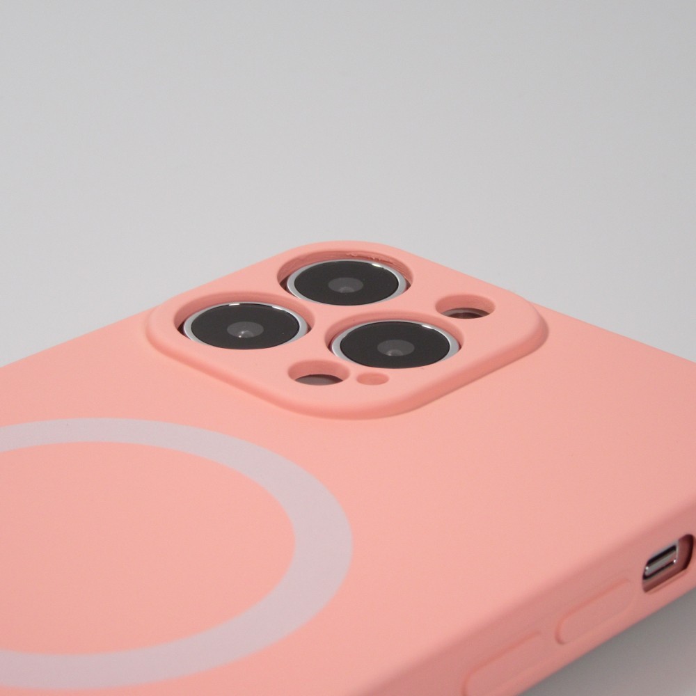iPhone 13 Pro Case Hülle - Soft-Shell silikon cover mit MagSafe und Kameraschutz - Rosa