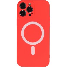iPhone 13 Pro Case Hülle - Soft-Shell silikon cover mit MagSafe und Kameraschutz - Rot