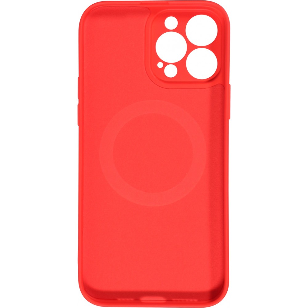 iPhone 13 Pro Case Hülle - Soft-Shell silikon cover mit MagSafe und Kameraschutz - Rot