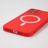 iPhone 13 Pro Case Hülle - Soft-Shell silikon cover mit MagSafe und Kameraschutz - Rot