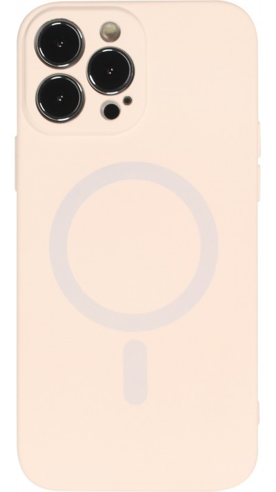 iPhone 13 Pro Max Case Hülle - Soft-Shell silikon cover mit MagSafe und Kameraschutz - Vanille