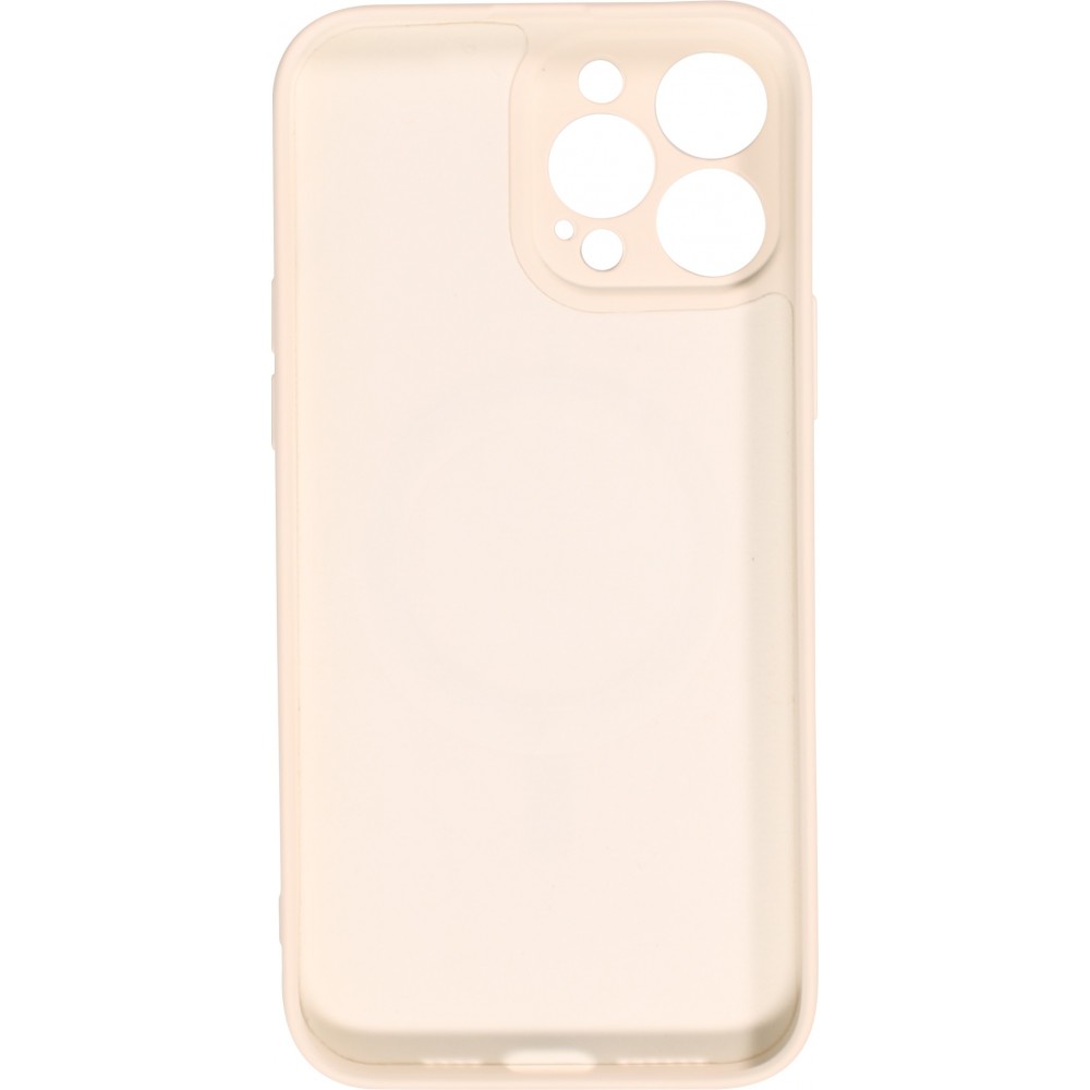 iPhone 13 Pro Max Case Hülle - Soft-Shell silikon cover mit MagSafe und Kameraschutz - Vanille